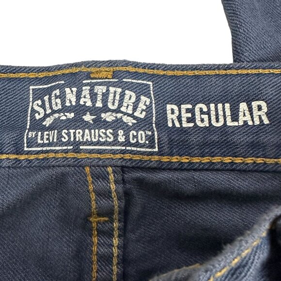 Signature By Levi Strauss & Co. Mens Regular Fit Jeans 34x34 Blue Denim - Picture 4 of 8